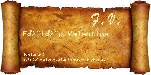 Fülöp Valentina névjegykártya